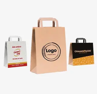 Kraft Paper Shopping Bag (Flat Handle)