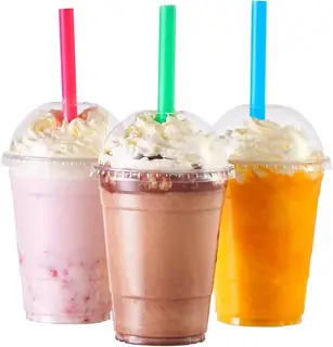 Clear PET Cup with Dome Lid & Straw